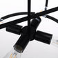 17 in. 4-Light Black Industria Caged Drum Ceiling Semi-Flush Mount Light for Kitchen Island Dining Room