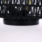 YANSUN 11.8 in.3-Light Black Flush Mount Ceiling Light with Hand-Woven Cage Shade for Hallway Bedroom