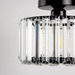 10 in. 1-Light Black Modern Semi-Flush Mount with Crystal Shade and No Bulbs Included