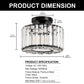 10 in. 1-Light Black Modern Semi-Flush Mount with Crystal Shade and No Bulbs Included