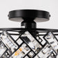 8 in. 1-Light Black Modern Semi-Flush Mount with Shade and No Bulbs Included