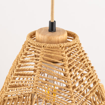 60-Watt 10 in. 1-Light Rope Mini Pendant Light with Rope Shade and No Bulbs Included