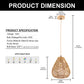 YANSUN Farmhouse 1-Light Woven Rope Pendant Light with Teardrop Shade, E26 Base Hanging Fixture No Bulb Included