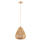 60-Watt 10 in. 1-Light Rope Mini Pendant Light with Rope Shade and No Bulbs Included