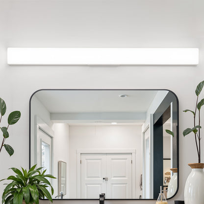 YANSUN 24 W LED Bathroom Vanity Light with White Linear Bar Design, Integrated Light Source Wall Mounted Fixture