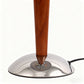 YANSUN 2-Light Table Lamp with Wood Base, Chrome Finish, Retro Flying Saucer Design, E12 Candelabra Sockets