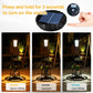 YANSUN Diamond Double-Layer Iron Frame Floor Lamp with 1W Monocrystalline Solar Panel, IP45, Black Finish, White & Warm Light