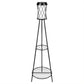 YANSUN Diamond Double-Layer Iron Frame Floor Lamp with 1W Monocrystalline Solar Panel, IP45, Black Finish, White & Warm Light