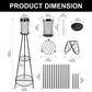 YANSUN Slim Waist Double-Layer Iron Frame Floor Lamp 1W IP45 with White & Warm Light, Black Finish