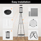 YANSUN Slim Waist Double-Layer Iron Frame Floor Lamp 1W IP45 with White & Warm Light, Black Finish