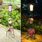YANSUN Slim Waist Double-Layer Iron Frame Floor Lamp 1W IP45 with White & Warm Light, Black Finish