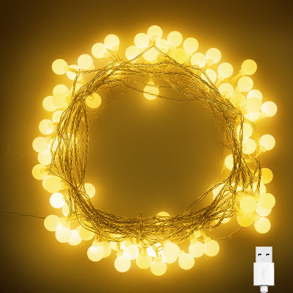 YANSUN 40-Light Globe String Lights 4+1 m (196.85 in) Warm White 3300K Decorative String with IP42 Protection