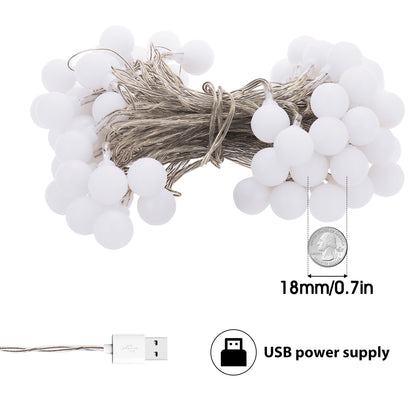 YANSUN 40-Light Globe String Lights 4+1 m (196.85 in) Warm White 3300K Decorative String with IP42 Protection