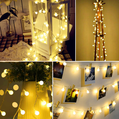 YANSUN 40-Light Globe String Lights 4+1 m (196.85 in) Warm White 3300K Decorative String with IP42 Protection