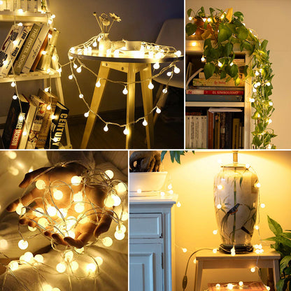 YANSUN 40-Light Globe String Lights 4+1 m (196.85 in) Warm White 3300K Decorative String with IP42 Protection