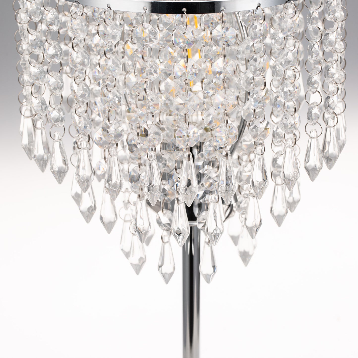 YANSUN Modern 1-Light Crystal Dimmable Table Lamp with Dual USB Charging and Rotary Switch (Light bulbs not included)
