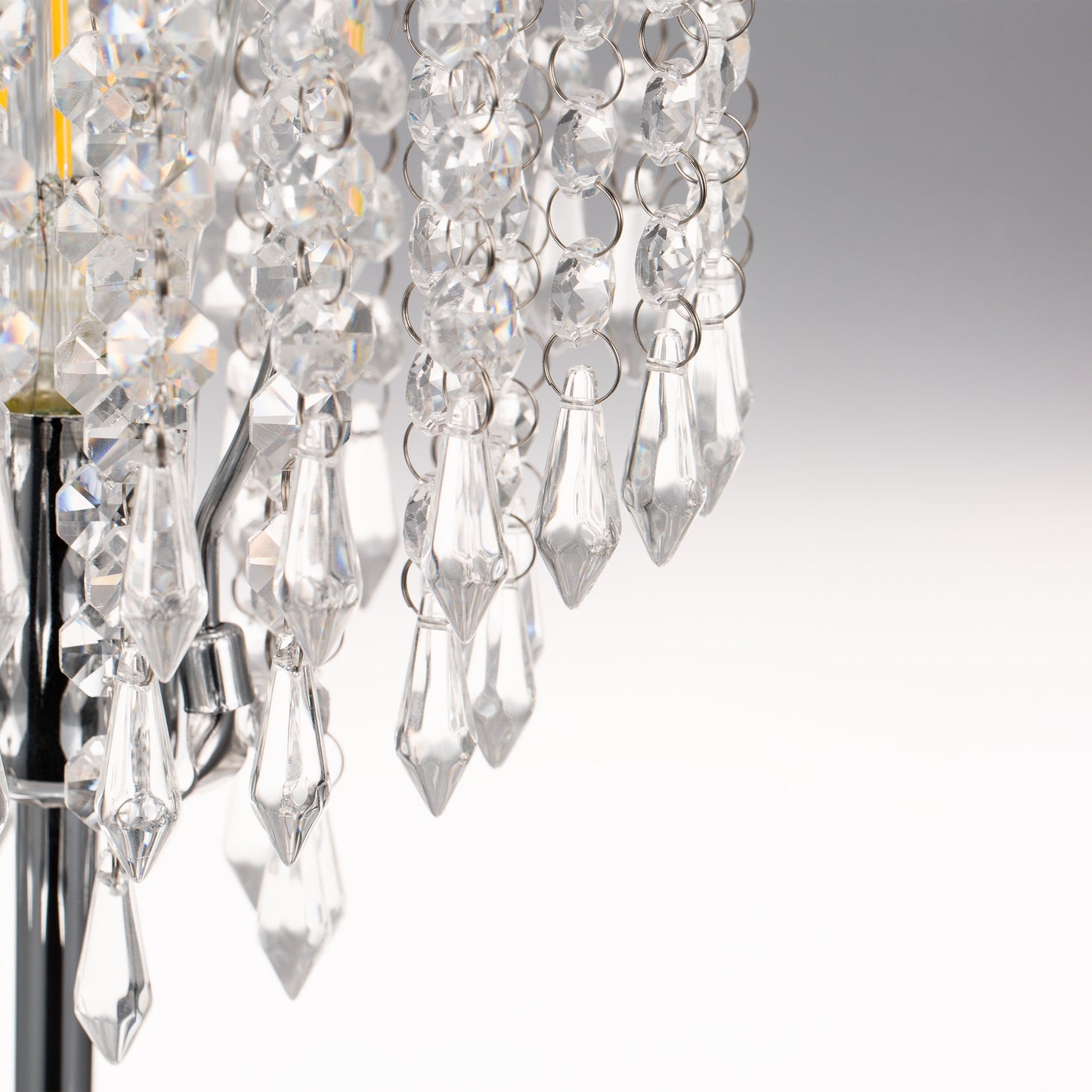 YANSUN Modern 1-Light Crystal Dimmable Table Lamp with Dual USB Charging and Rotary Switch (Light bulbs not included)