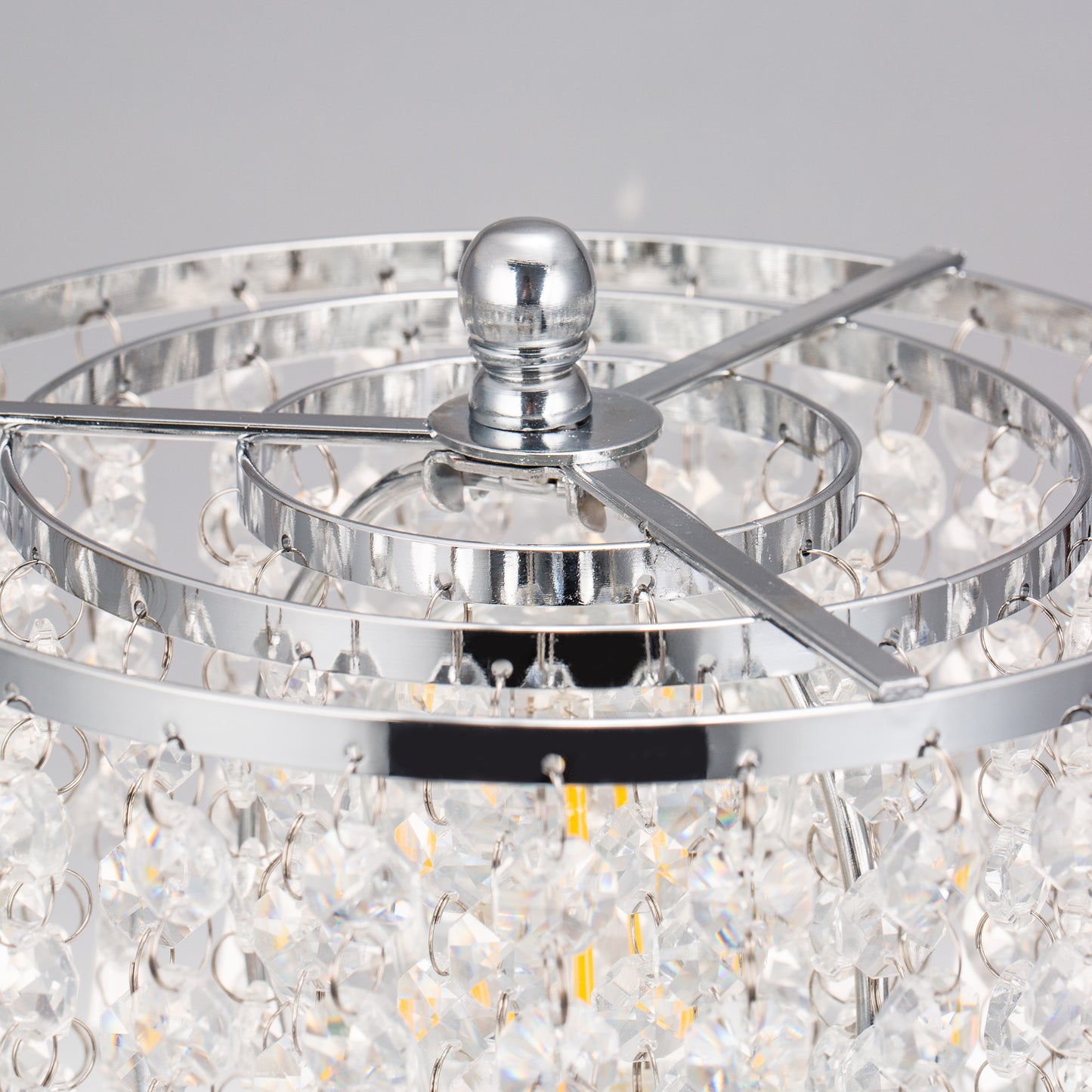 YANSUN Modern 1-Light Crystal Dimmable Table Lamp with Dual USB Charging and Rotary Switch (Light bulbs not included)