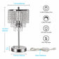 YANSUN Modern 1-Light Crystal Dimmable Table Lamp with Dual USB Charging and Rotary Switch (Light bulbs not included)