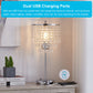 YANSUN Modern 1-Light Crystal Dimmable Table Lamp with Dual USB Charging and Rotary Switch (Light bulbs not included)