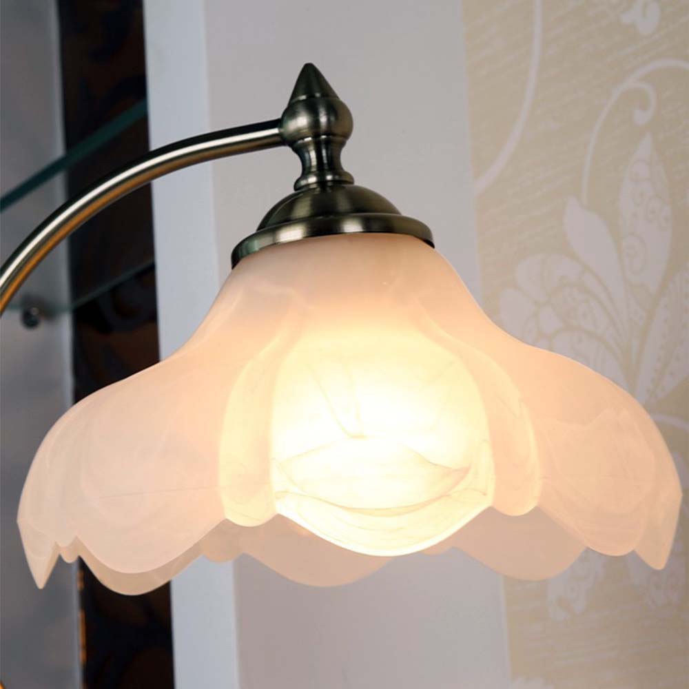 YANSUN 17 in. Vintage Floral Table Lamp with E26 Base, Decorative American Style Bedside Lamp, Classic Petal Design Table Light