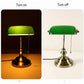 YANSUN 14 in. Vintage Retro Metal Table Lamp with Green Glass Shade, E26 Base for Bedroom, Living Room, and Dining