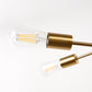 YANSUN 8-Light Industrial Chandelier, Brushed Brass Branch Ceiling Light Fixture E26 Vintage Farmhouse Lighting for Dining Room Living Room