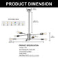 YANSUN 8-Light Modern Chandelier E26 Metal Ceiling Light Fixture with 11.8in Arms and Adjustable 39.4in Downrods for Dining Room Living Room Entryway
