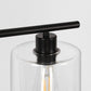 4-Light Matte Black Modern Island Chandelier Fixture with Clear Glass Shades