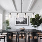 4-Light Matte Black Modern Island Chandelier Fixture with Clear Glass Shades