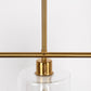 3-Light Gold Modern Kitchen Island Pendant Light Fixtures, Linear Chandelier Hanging Light with Clear Glass Shade