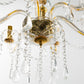 YANSUN 6-Light Gold Chandelier with Crystal Shade, E12 Base for Living Room, Dining Room, Entryway(Light Bulbs Not Included)