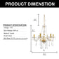 YANSUN 6-Light Gold Chandelier with Crystal Shade, E12 Base for Living Room, Dining Room, Entryway(Light Bulbs Not Included)