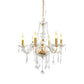 Yansun 6-Light Crystal Ceiling Light Chandelier Candle Style Chain Chandelier Pendant Golden for Bedroom Living Room