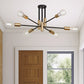 YANSUN 25 In. 6-Light Modern Satellite Semi-Flush Mount with E26 Bulb Base for Living Room, Dining Room, or Entryway 1-Pack