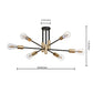 YANSUN 25 In. 6-Light Modern Satellite Semi-Flush Mount with E26 Bulb Base for Living Room, Dining Room, or Entryway 1-Pack
