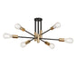 YANSUN Luxurious 6-Head Chandelier Non-Integrated Light Fixture E26 Socket Black Finish