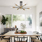 YANSUN 25 In. 6-Light Modern Satellite Semi-Flush Mount with E26 Bulb Base for Living Room, Dining Room, or Entryway 1-Pack