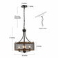 YANSUN 4-Light Rustic Wood Grain Pendant Light E12 Base Farmhouse Hanging Ceiling Pendant Fixture for Kitchen Bulb Not Included