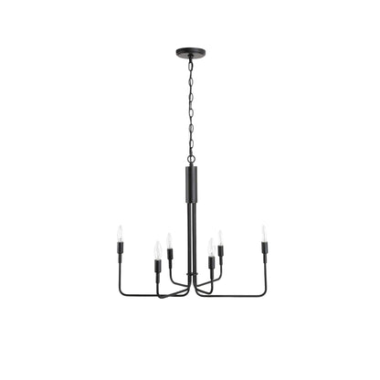 YANSUN 25 in. 6-Light Vintage American Chandelier, E12 Base, Classic Branch Pendant Light for Kitchen Bulbs Not Included