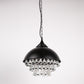 1-Light Crystal Black Metal Dome Industrial Pendant Light Modern Rustic Chandelier for Kitchen Foyer Hallway