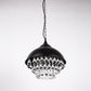 1-Light Crystal Black Metal Dome Industrial Pendant Light Modern Rustic Chandelier for Kitchen Foyer Hallway