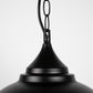 1-Light Crystal Black Metal Dome Industrial Pendant Light Modern Rustic Chandelier for Kitchen Foyer Hallway