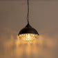 1-Light Crystal Black Metal Dome Industrial Pendant Light Modern Rustic Chandelier for Kitchen Foyer Hallway