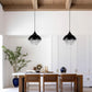 1-Light Crystal Black Metal Dome Industrial Pendant Light Modern Rustic Chandelier for Kitchen Foyer Hallway