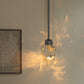 YANSUN 1-Light Modern Black Diamond Pendant Light 5W Integrated LED Hanging Ceiling Light 3000K for Kitchen Dining Room Bedroom