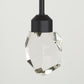 YANSUN 1-Light Modern Black Diamond Pendant Light 5W Integrated LED Hanging Ceiling Light 3000K for Kitchen Dining Room Bedroom