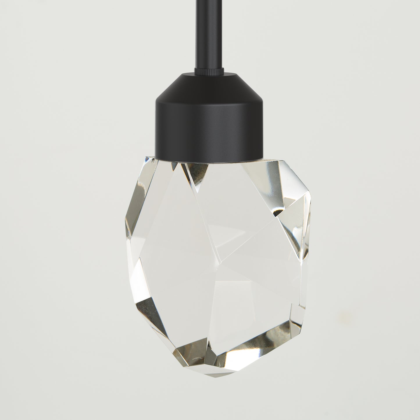 YANSUN 1-Light Modern Black Diamond Pendant Light 5W Integrated LED Hanging Ceiling Light 3000K for Kitchen Dining Room Bedroom