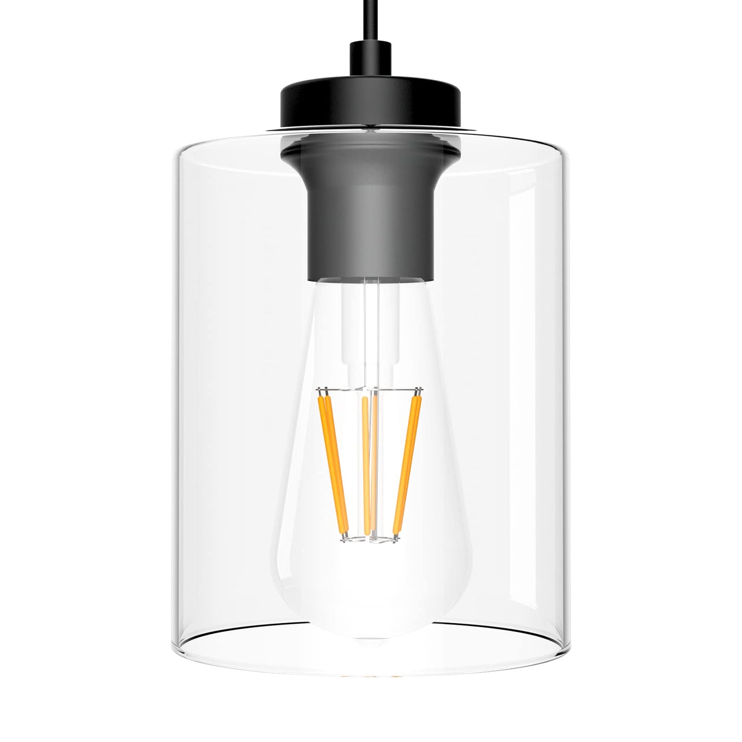 YANSUN Matte Black Rustic Industrial 60-Watt 1-Light Mini Pendant Light with Metal Shade