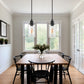 1-Light Modern Matte Black Island Pendant Light Rustic Farmhouse Industrial Hanging Light for Kitchen Dining 2 Pack